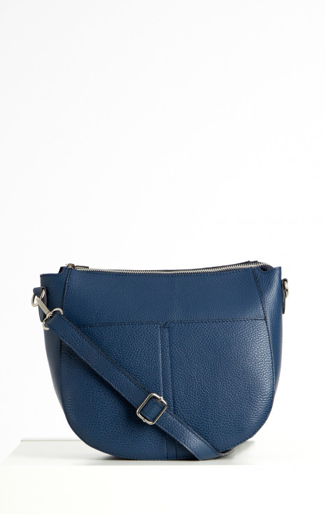 Geantă din piele naturală de culoare Cobalt