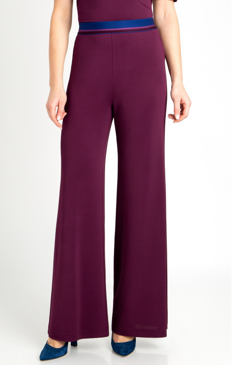 Pantalon cu siluetă liberă culoare Grape Wine  din jerseu