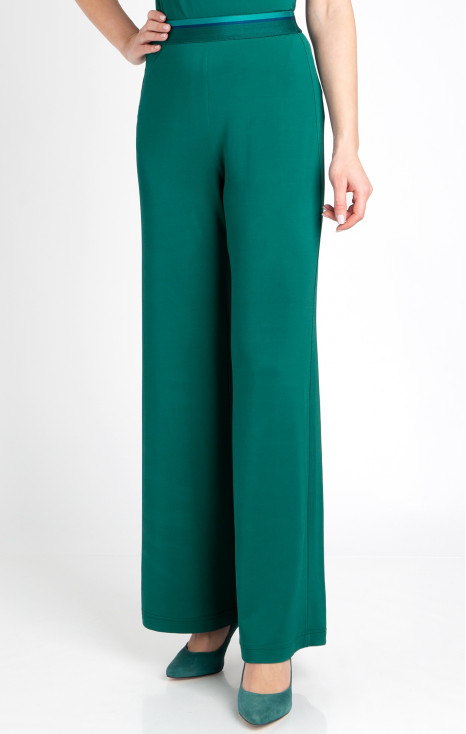 Pantalon cu siluetă liberă culoare Alpine Green din jerseu