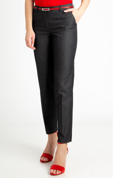Straight - fit cotton-blend fabric trousers with two side pockets.